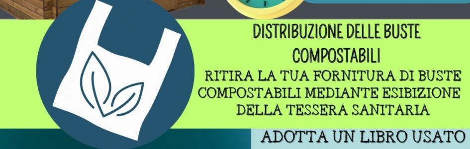 Sabato 7 Ottobre 2023: Biblioteca del libro rifiutato e consegna di buste compostabili.